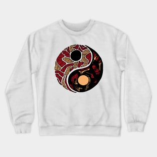 Red and Cream Abstract Yin Yang Crewneck Sweatshirt